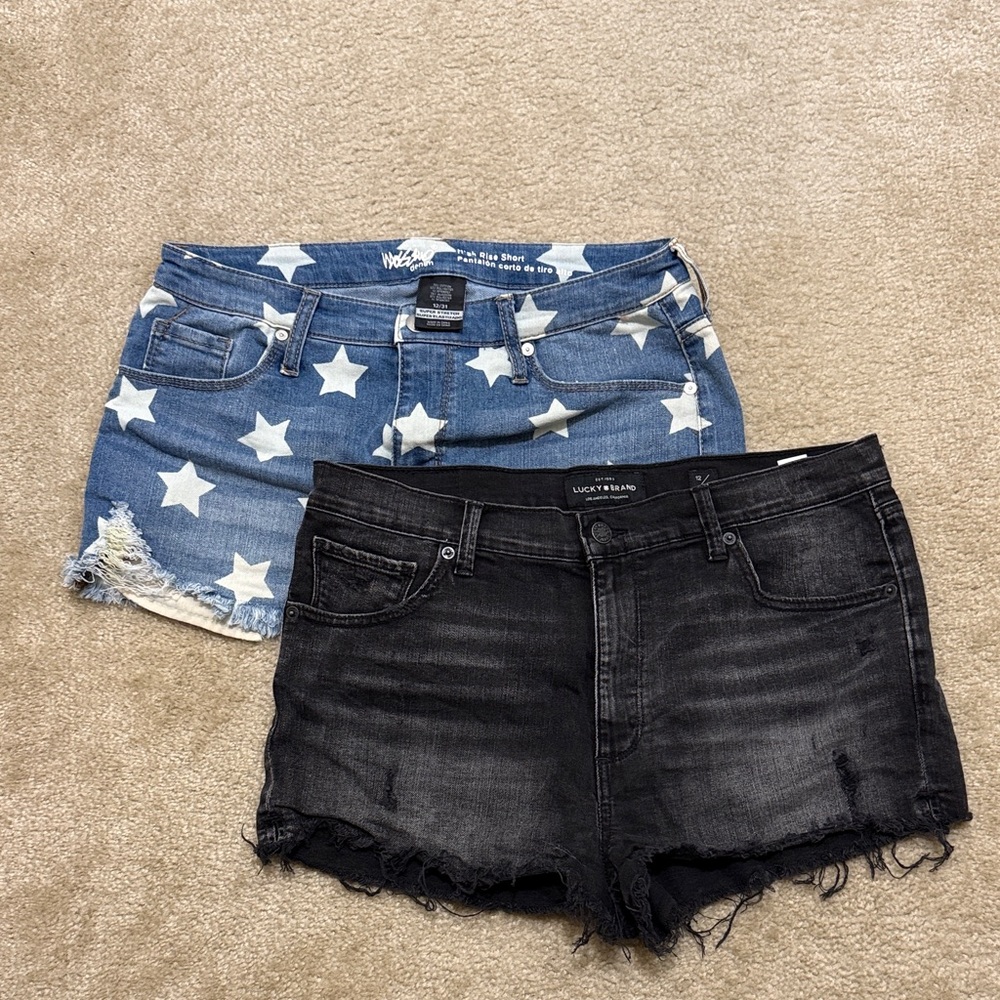 Lucky Brand Blue Star and Black Jean Shorts